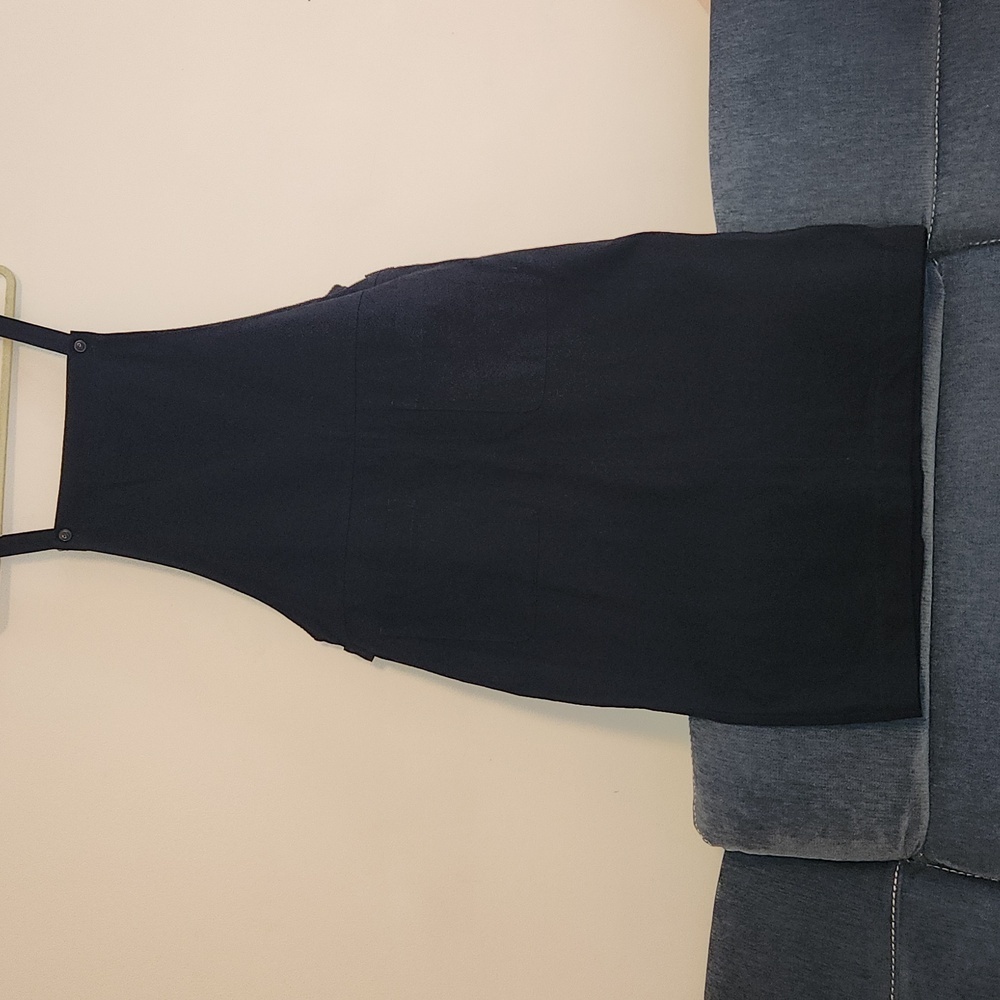 NWOT, Bridge & Burn Renee Dungaree Black Denim Overalls Dress sz L - Picture 2 of 10